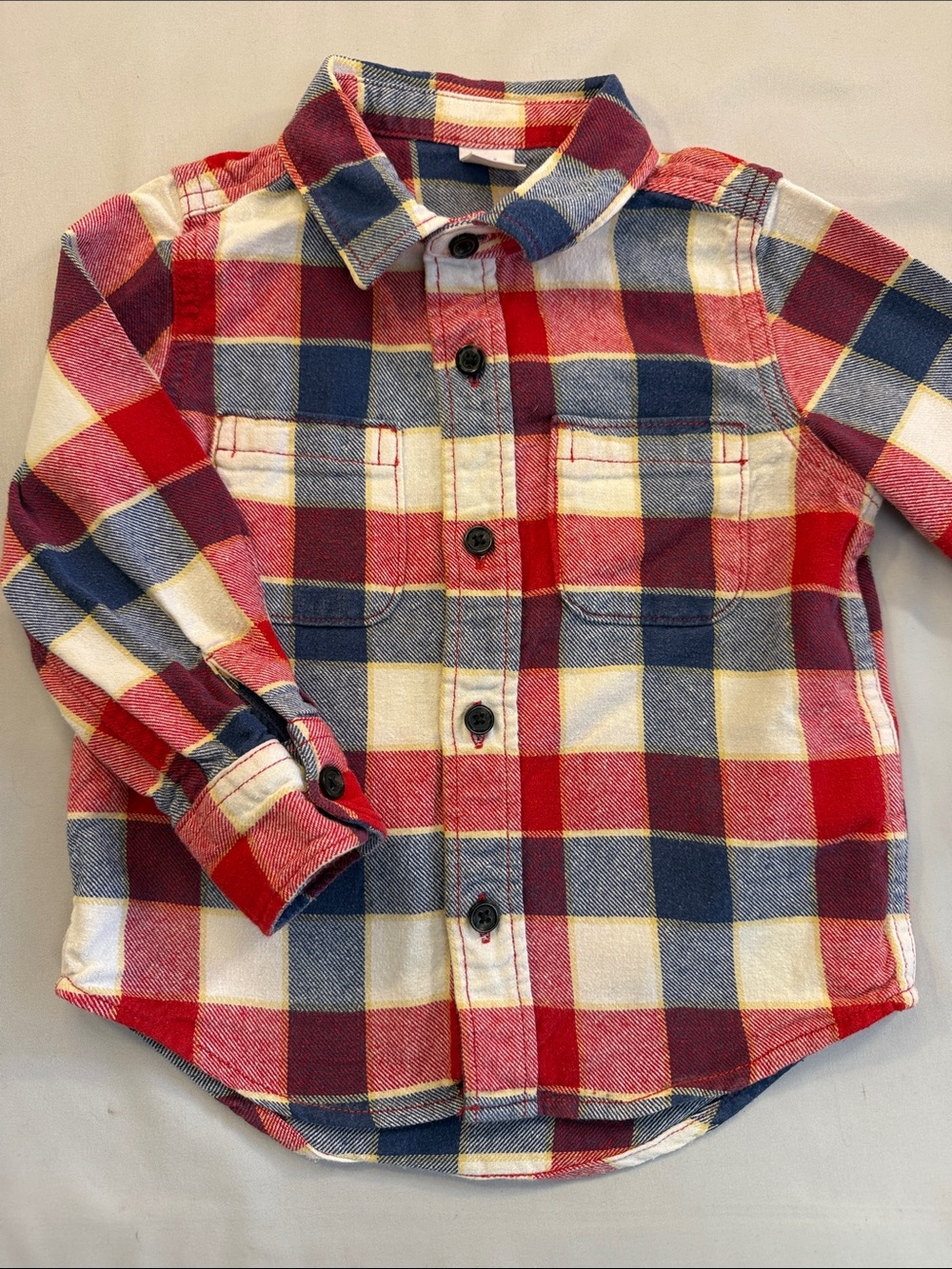 GAP Red Blue White Plaid Button-Front Shirt